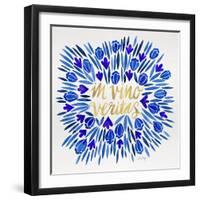 In Vino Veritas - Navy and Gold Palette-Cat Coquillette-Framed Giclee Print