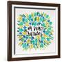 In Vino Veritas - Yellow and Blue Palette-Cat Coquillette-Framed Giclee Print