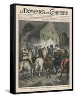 In Virginia USA Vigilantes Attack Italian Workers-Achille Beltrame-Framed Stretched Canvas