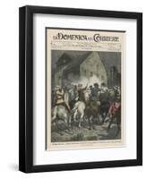 In Virginia USA Vigilantes Attack Italian Workers-Achille Beltrame-Framed Art Print