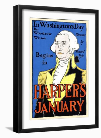 In Washington's Day By Woodrow Wilson Begins In Harper's January-Edward Penfield-Framed Art Print