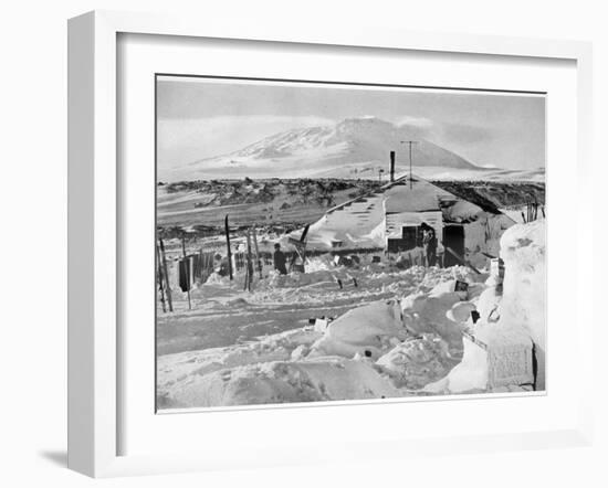 'In Winter Quarters Working on Maps and Records', Antarctica, 1911-1912-Herbert Ponting-Framed Photographic Print