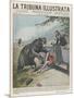 In Yellowstone a Bear Pats a Woman in a Car-Vittorio Pisani-Mounted Art Print