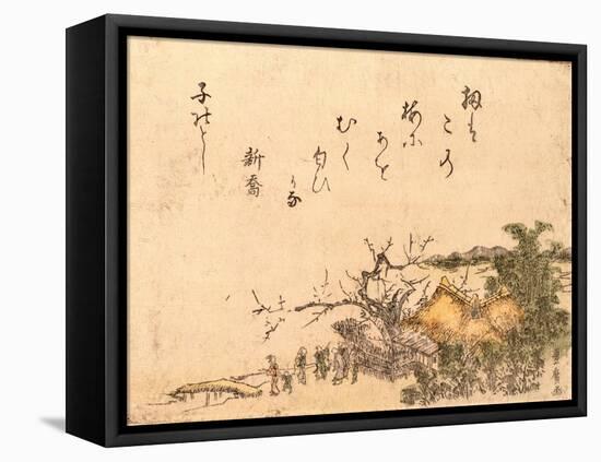 Inakaya No Ume-Utagawa Toyohiro-Framed Stretched Canvas