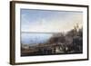 Inauguration Ceremony of the Naples-Portici Railroad-Salvatore Fergola-Framed Art Print