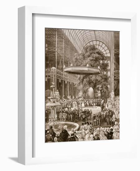 Inauguration in 1851 of Great Exhibition by Victoria, Queen of England, Crystal Palace, London-null-Framed Giclee Print