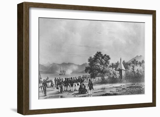 Inauguration of a Monument to La Pérouse in Vanikoro-null-Framed Giclee Print