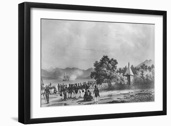 Inauguration of a Monument to La Pérouse in Vanikoro-null-Framed Giclee Print