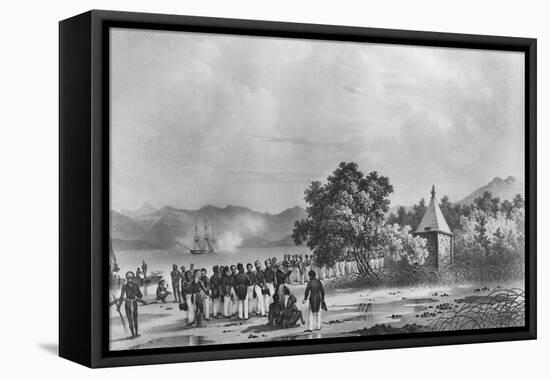 Inauguration of a Monument to La Pérouse in Vanikoro-null-Framed Stretched Canvas