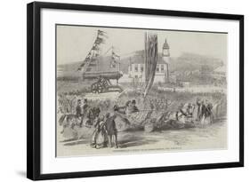 Inauguration of a Russian Gun at Seaham Harbour, Near Sunderland-null-Framed Giclee Print