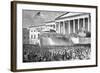 Inauguration of Abraham Lincoln-Winslow Homer-Framed Art Print