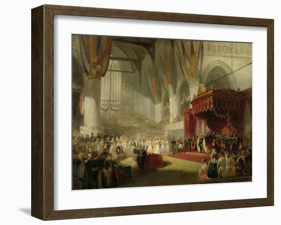 Inauguration of King William II in the Nieuwe Kerk in Amsterdam on 28 November-Nicolaas Pieneman-Framed Art Print