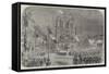 Inauguration of Louis Napoleon, Exterior of the Cathedral of Notre Dame-null-Framed Stretched Canvas