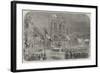 Inauguration of Louis Napoleon, Exterior of the Cathedral of Notre Dame-null-Framed Giclee Print