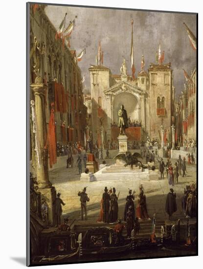 Inauguration of Monument Erected in Venice in Memory of Daniele Manin-Giacomo Favretto-Mounted Giclee Print