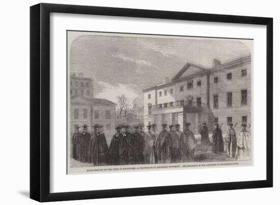 Inauguration of the Duke of Devonshire as Chancellor of Cambridge University-null-Framed Giclee Print