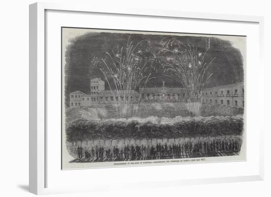 Inauguration of the King of Portugal, Illumination and Fireworks at Oporto-null-Framed Giclee Print