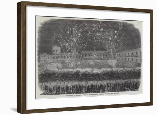 Inauguration of the King of Portugal, Illumination and Fireworks at Oporto-null-Framed Giclee Print