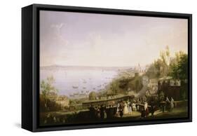 Inauguration of the Naples - Portici Railway, 1839-Salvatore Fergola-Framed Stretched Canvas