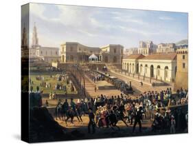 Inauguration of the Naples-Portici Railway, October 3, 1839-Salvatore Fergola-Stretched Canvas