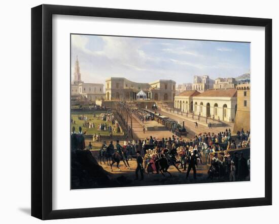 Inauguration of the Naples-Portici Railway, October 3, 1839-Salvatore Fergola-Framed Giclee Print