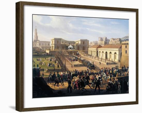 Inauguration of the Naples-Portici Railway, October 3, 1839-Salvatore Fergola-Framed Giclee Print