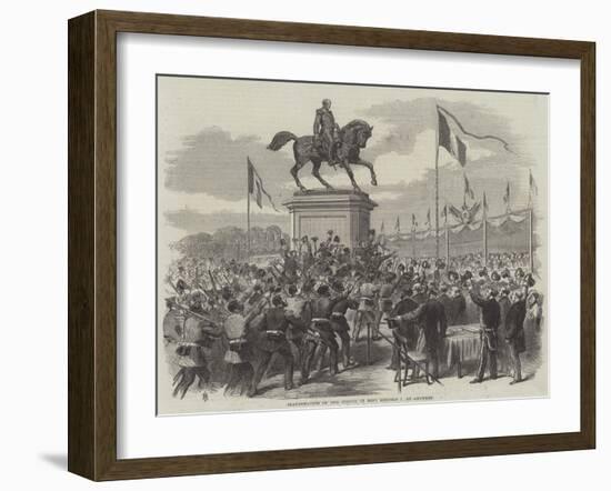 Inauguration of the Statue of King Leopold I at Antwerp-null-Framed Giclee Print