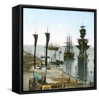 Inauguration of the Suez Canal (Egypt), Entrance of the Port at Port Said-Leon, Levy et Fils-Framed Stretched Canvas