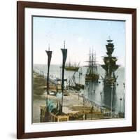 Inauguration of the Suez Canal (Egypt), Entrance of the Port at Port Said-Leon, Levy et Fils-Framed Photographic Print