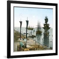 Inauguration of the Suez Canal (Egypt), Entrance of the Port at Port Said-Leon, Levy et Fils-Framed Photographic Print