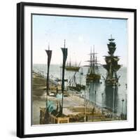 Inauguration of the Suez Canal (Egypt), Entrance of the Port at Port Said-Leon, Levy et Fils-Framed Photographic Print