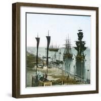 Inauguration of the Suez Canal (Egypt), Entrance of the Port at Port Said-Leon, Levy et Fils-Framed Photographic Print