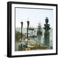 Inauguration of the Suez Canal (Egypt), Entrance of the Port at Port Said-Leon, Levy et Fils-Framed Photographic Print