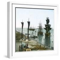 Inauguration of the Suez Canal (Egypt), Entrance of the Port at Port Said-Leon, Levy et Fils-Framed Photographic Print