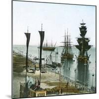 Inauguration of the Suez Canal (Egypt), Entrance of the Port at Port Said-Leon, Levy et Fils-Mounted Photographic Print