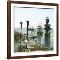 Inauguration of the Suez Canal (Egypt), Entrance of the Port at Port Said-Leon, Levy et Fils-Framed Photographic Print