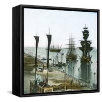 Inauguration of the Suez Canal (Egypt), Entrance of the Port at Port Said-Leon, Levy et Fils-Framed Stretched Canvas