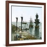 Inauguration of the Suez Canal (Egypt), Entrance of the Port at Port Said-Leon, Levy et Fils-Framed Photographic Print