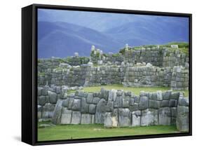 Inca Masonry, Fortress of Sacsayhuaman, Cusco, Peru, South America-Robert Francis-Framed Stretched Canvas