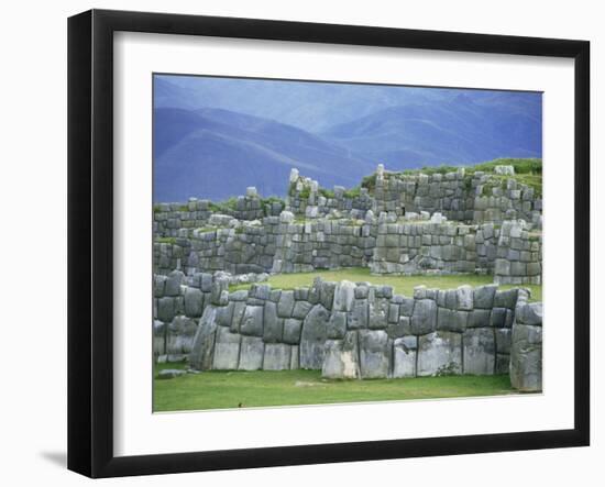 Inca Masonry, Fortress of Sacsayhuaman, Cusco, Peru, South America-Robert Francis-Framed Photographic Print