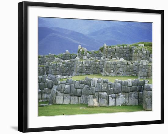 Inca Masonry, Fortress of Sacsayhuaman, Cusco, Peru, South America-Robert Francis-Framed Photographic Print