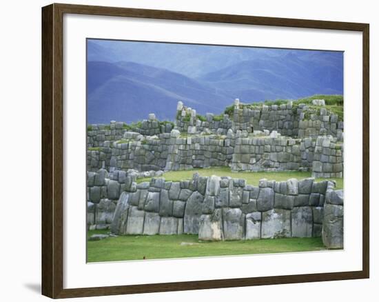 Inca Masonry, Fortress of Sacsayhuaman, Cusco, Peru, South America-Robert Francis-Framed Photographic Print