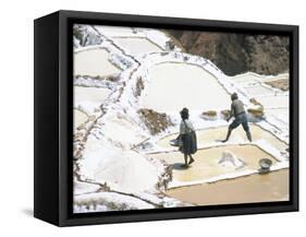 Inca Salt Pans Below Salt Spring, Salineras De Maras, Sacred Valley, Cuzco Region (Urabamba), Peru-Tony Waltham-Framed Stretched Canvas