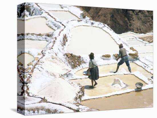 Inca Salt Pans Below Salt Spring, Salineras De Maras, Sacred Valley, Cuzco Region (Urabamba), Peru-Tony Waltham-Stretched Canvas