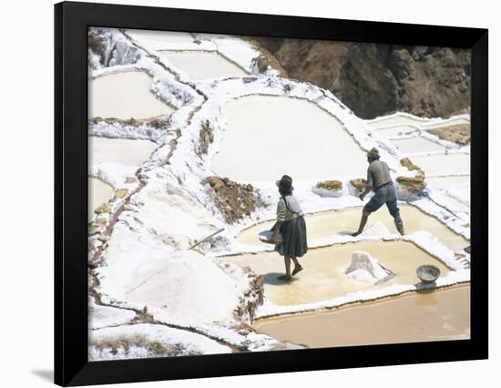 Inca Salt Pans Below Salt Spring, Salineras De Maras, Sacred Valley, Cuzco Region (Urabamba), Peru-Tony Waltham-Framed Photographic Print