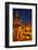 Inca statue, fountain, and Iglesia de la Compania at night, Plaza de Armas, Cusco, Peru-David Wall-Framed Photographic Print