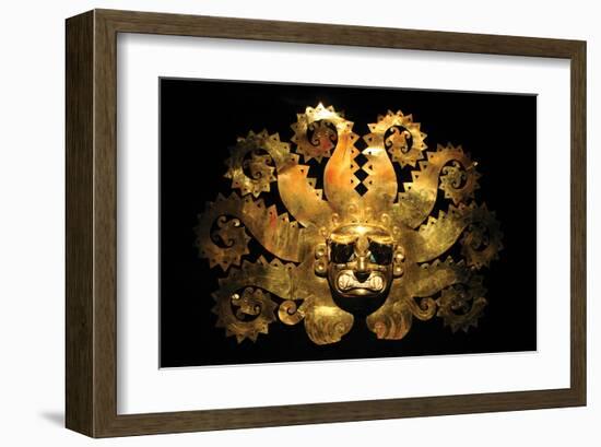 Inca Sun God Mask-null-Framed Art Print