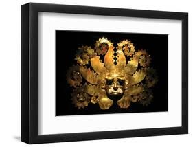 Inca Sun God Mask-null-Framed Art Print