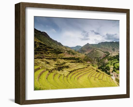 Inca Terraces, Pisac, Sacred Valley, Cusco Region, Peru, South America-Karol Kozlowski-Framed Photographic Print