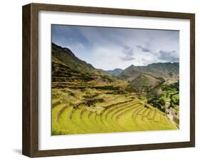 Inca Terraces, Pisac, Sacred Valley, Cusco Region, Peru, South America-Karol Kozlowski-Framed Photographic Print